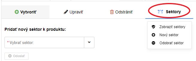 ponuka sektory