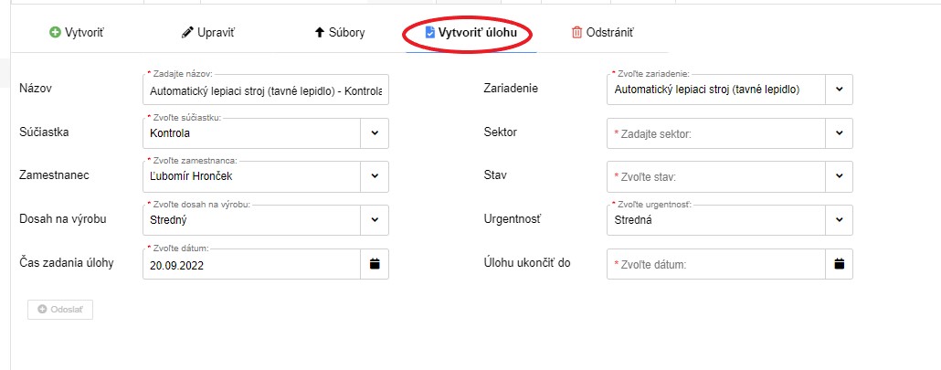 vytvoriť úlohu z cyklu