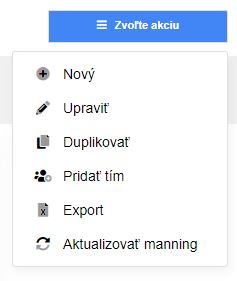 manning zvoľte akciu aktívny
