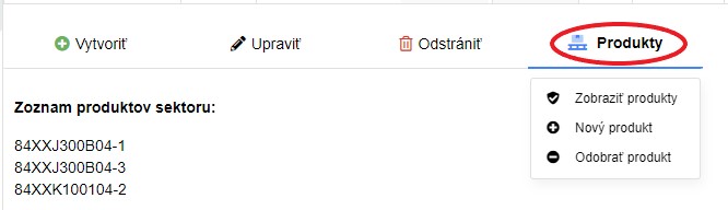 produkty sektory ponuka